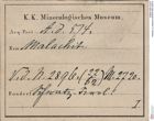 Etiketten zu Malachit (NHMW-MIN-Ad574)